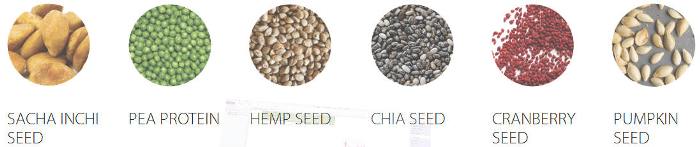 Sacha Inchi Seed, Pea Protein, Chia Seed